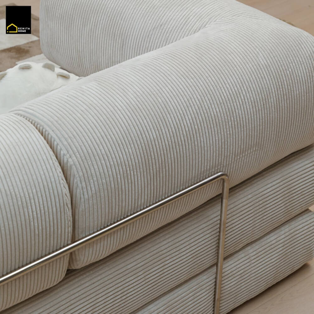 โซฟา RENITA HOME รุ่น LEKO 200x100cm. ผ้าลูกฟูกลอนใหญ่ สีน้ำตาล (608-15)_6